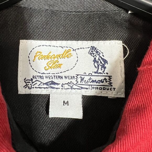 Panhandle Slim Applique Pearl Snap Rodeo Shirt Mens M Black VTG 1980 Rockabilly - Picture 8 of 11